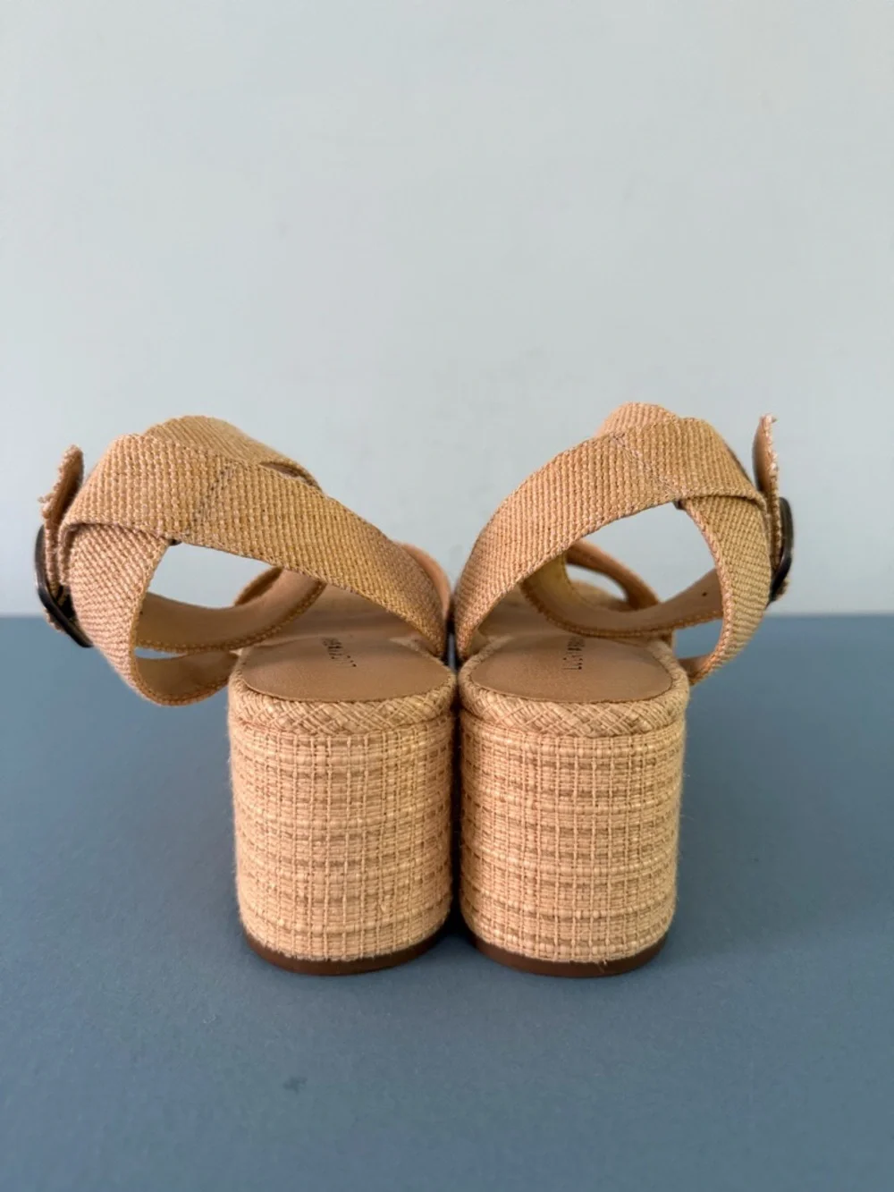 Lucky Brand‎ Bainda Natural Espadrille Wedge Ankle Strap Sandals